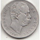 1887 Lire 2 Circolata Argento Umberto I MB+
